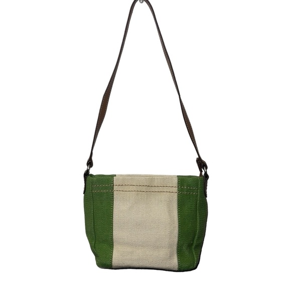 Vintage Y2K Relic Green Cream Mini Shoulder Crossbody Canvas Purse - Picture 8 of 15